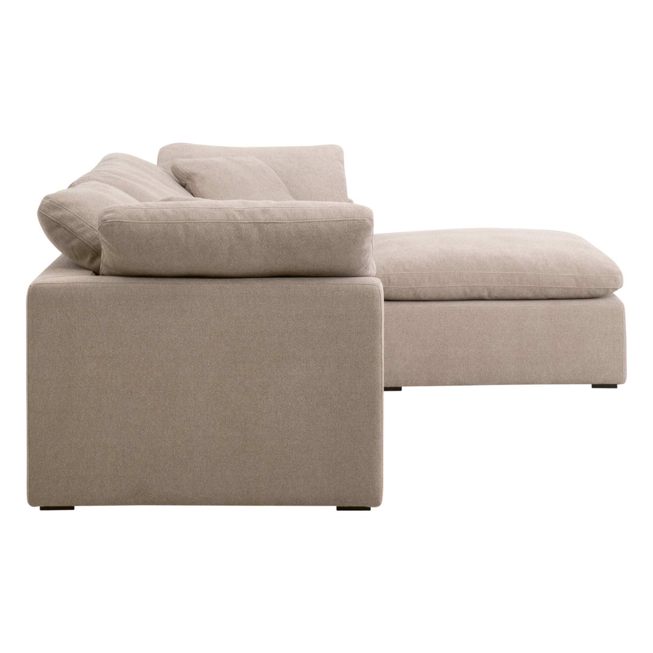 Essentials For Living Sky Modular Armless Chair in neutral beige fabric with plush cushions and modern design