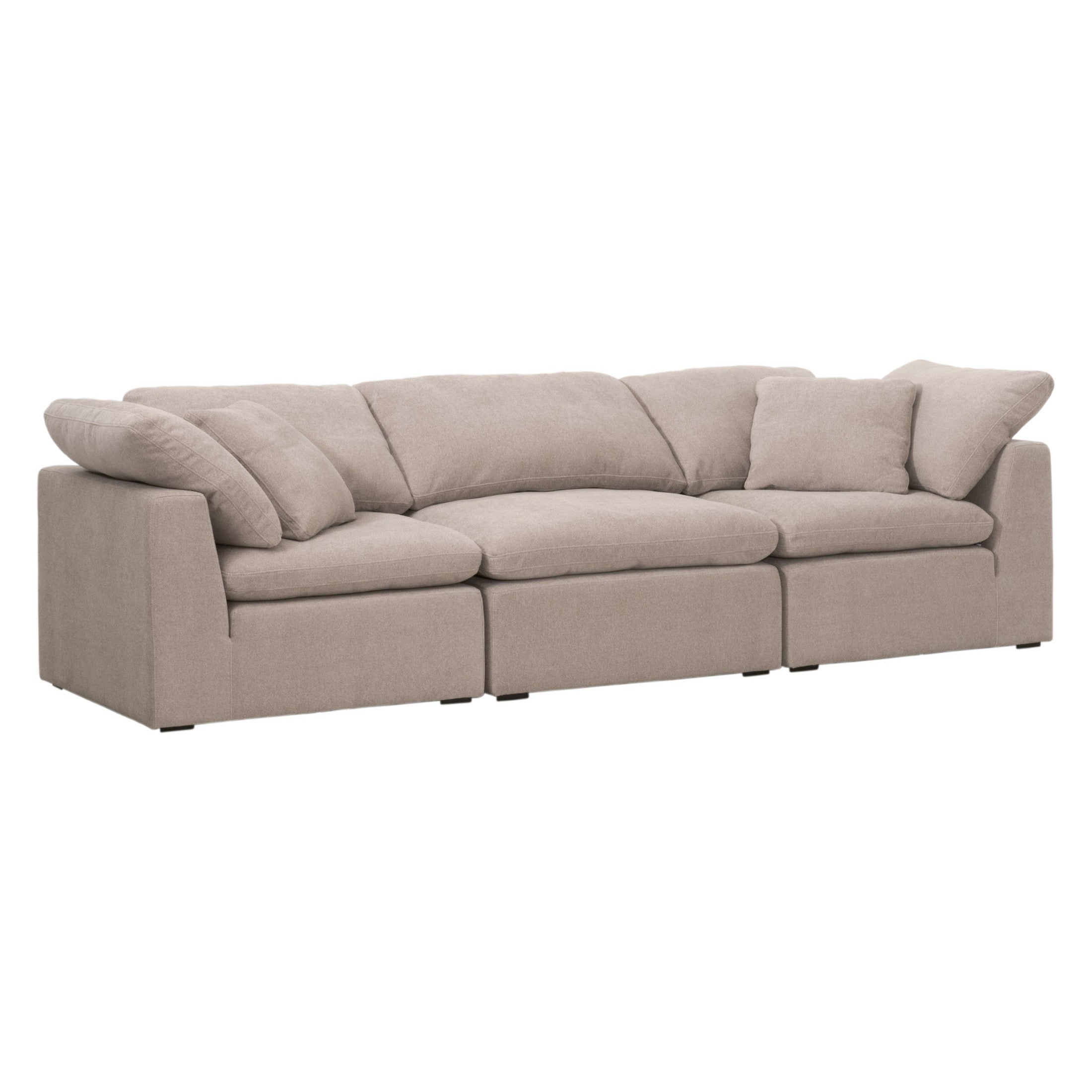 Light beige modular sofa with plush cushions and modern clean lines for comfortable living room seating