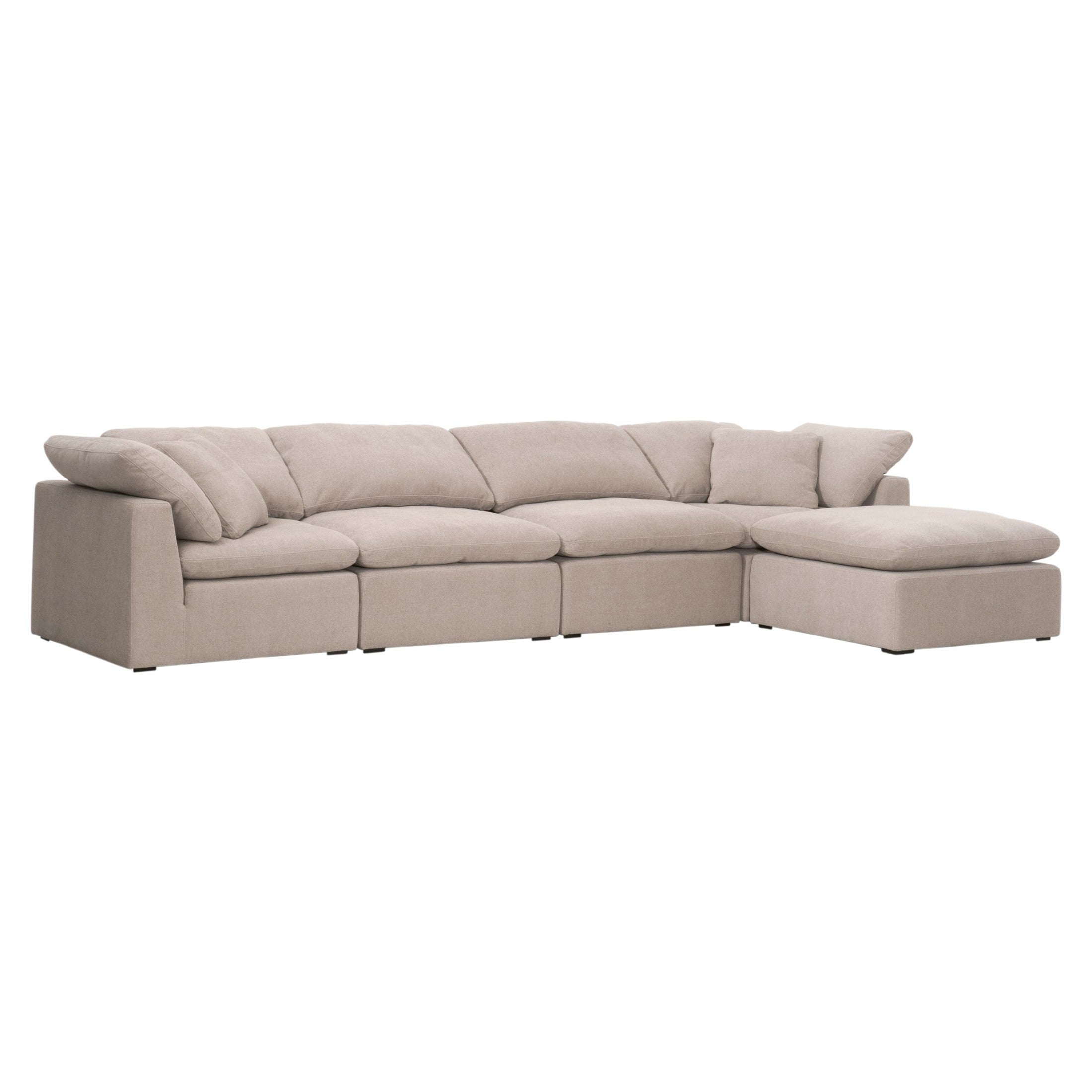 Essentials for Living beige modular sectional sofa with plush cushions and chaise lounge for versatile seating comfort
