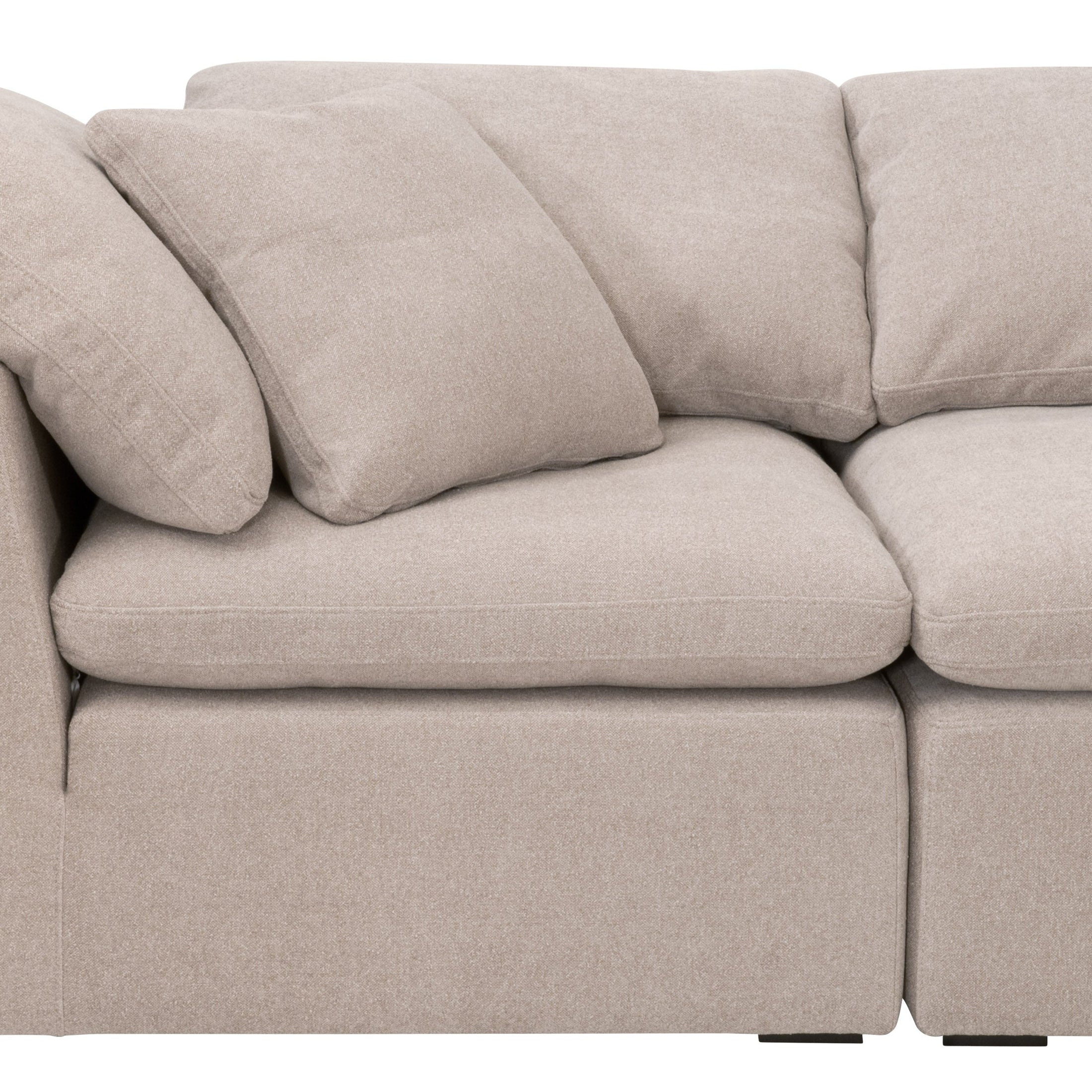 Essentials for Living Sky Modular Armless Chair with soft beige upholstery and plush reversible cushions for comfort and style