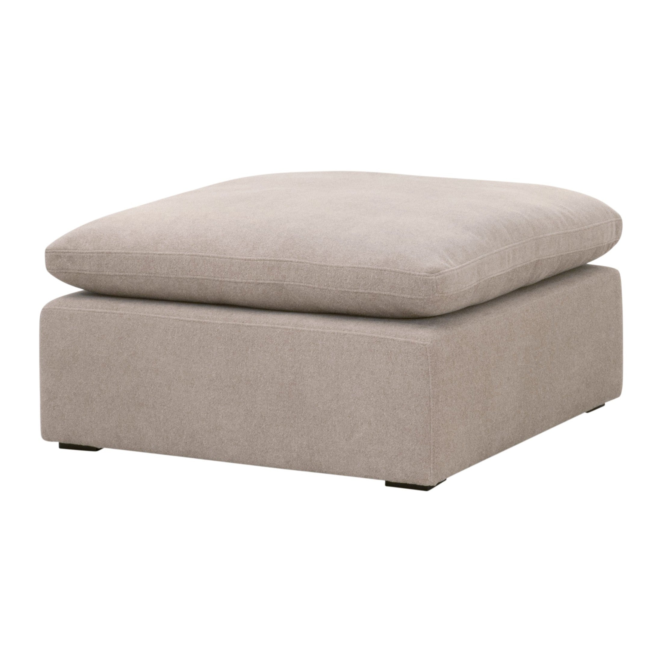 Essentials for Living Sky Modular Ottoman in neutral fabric with plush cushion and sturdy base for versatile living room comfort