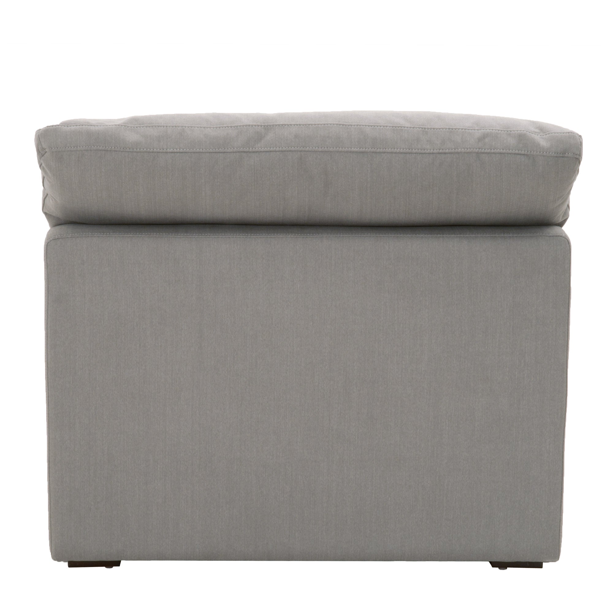 Essentials for Living Sky Modular Armless Chair in soft gray fabric with plush cushion and modern design