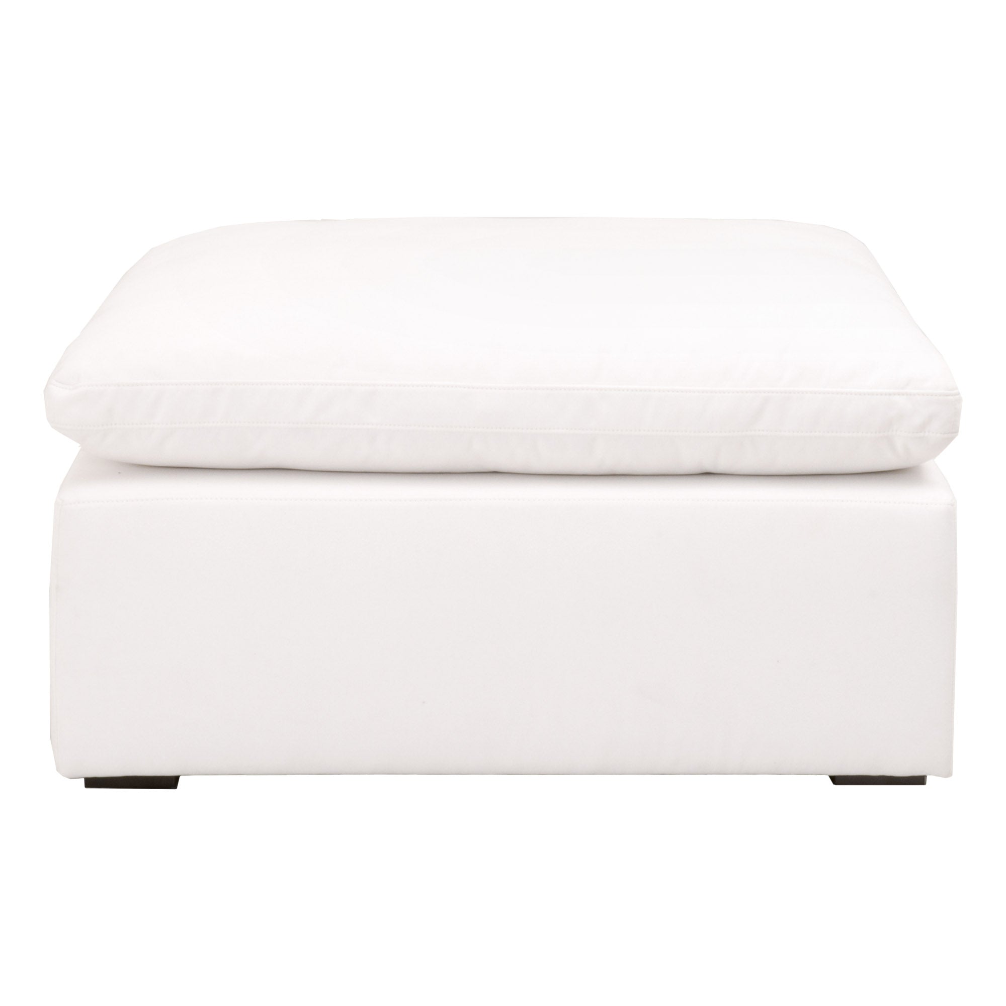 Essentials For Living white modular ottoman with plush cushion and sturdy base for versatile living room comfort