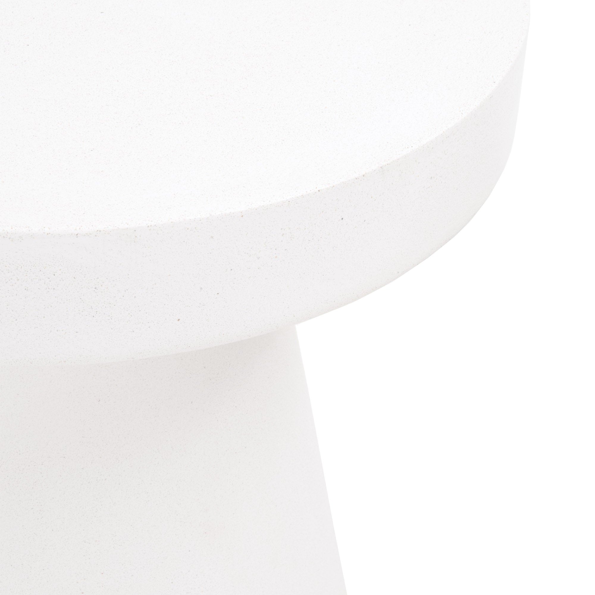 Essentials for Living Tack Accent Table in sleek ivory nano-sealed fiber-reinforced concrete for indoor and outdoor use
