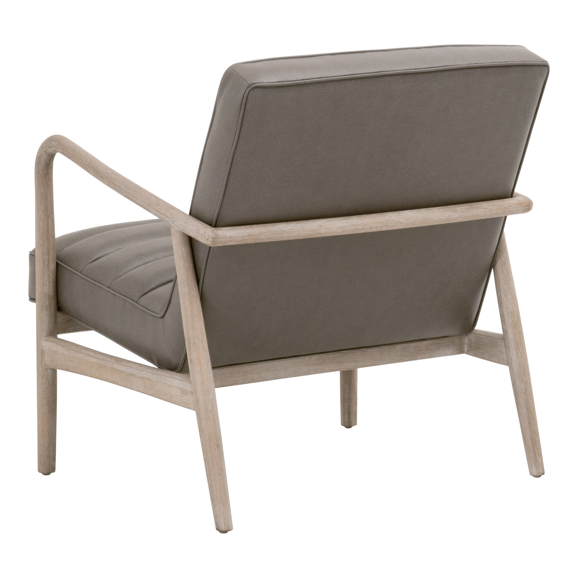 Essentials For Living Tahoe Club Chair in gray synthetic leather with natural gray oak frame and clean contemporary design