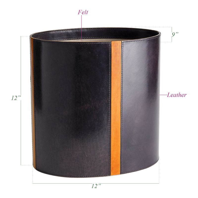 Thistle Basket in navy and cigar leather with textured, structured design